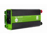 EnerGenie EG-PWC-PS1000-01, 12 V Pure sine wave car DC-AC power inverter, 1000 W, with USB port / 5V-2.1A,  Input: 10-16 VDC (accumulator directly) - Output: 230 VAC +/- 10% at 50 Hz (+/-1Hz), pure sine wave, THD < 3%, 90% efficiency